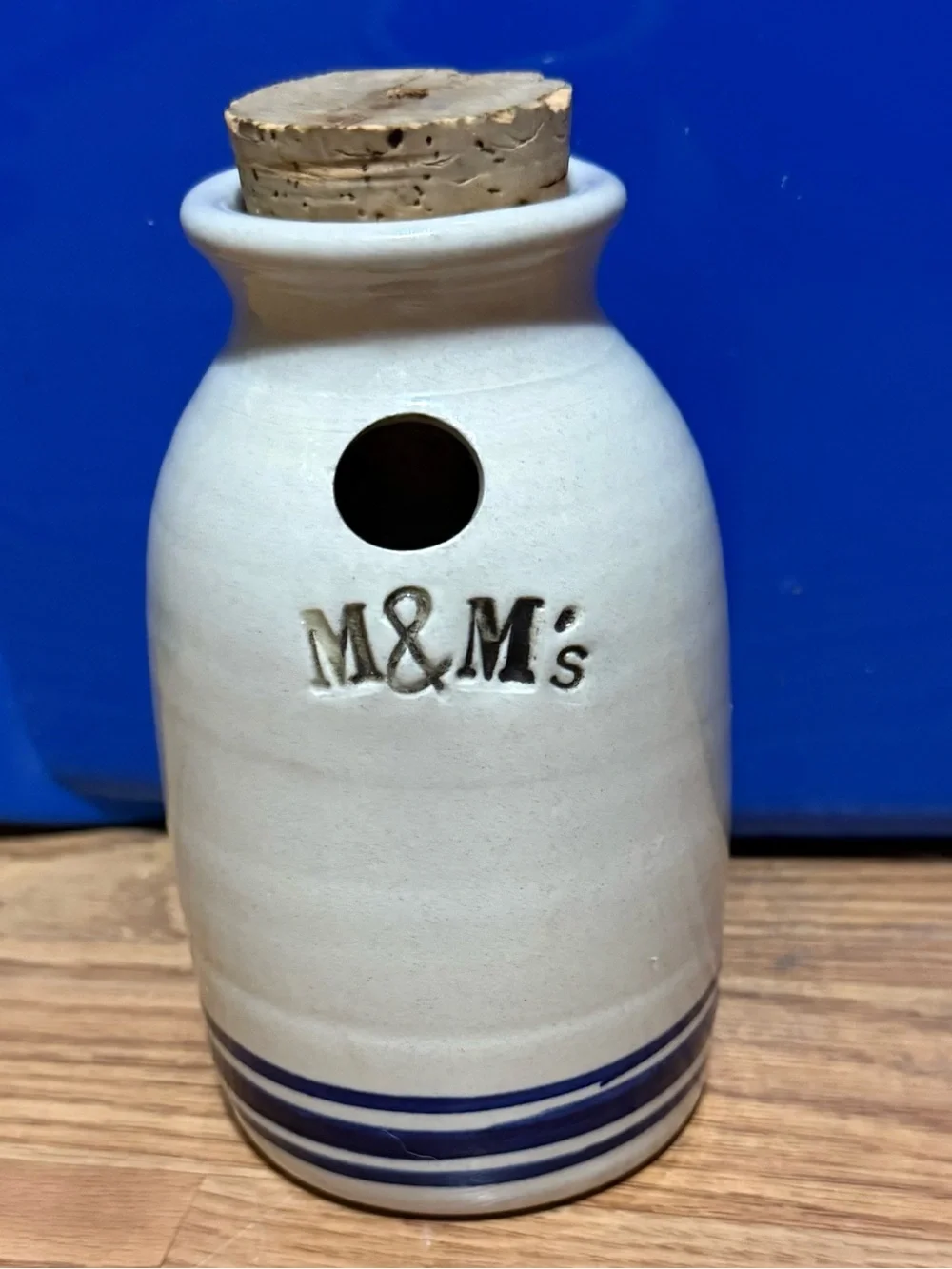 Ceramic novelty M&M handmade candy jar dish dispenser